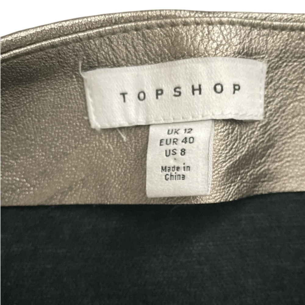 Topshop metallic faux leather maxi skirt in gunmetal - Picture 4 of 4